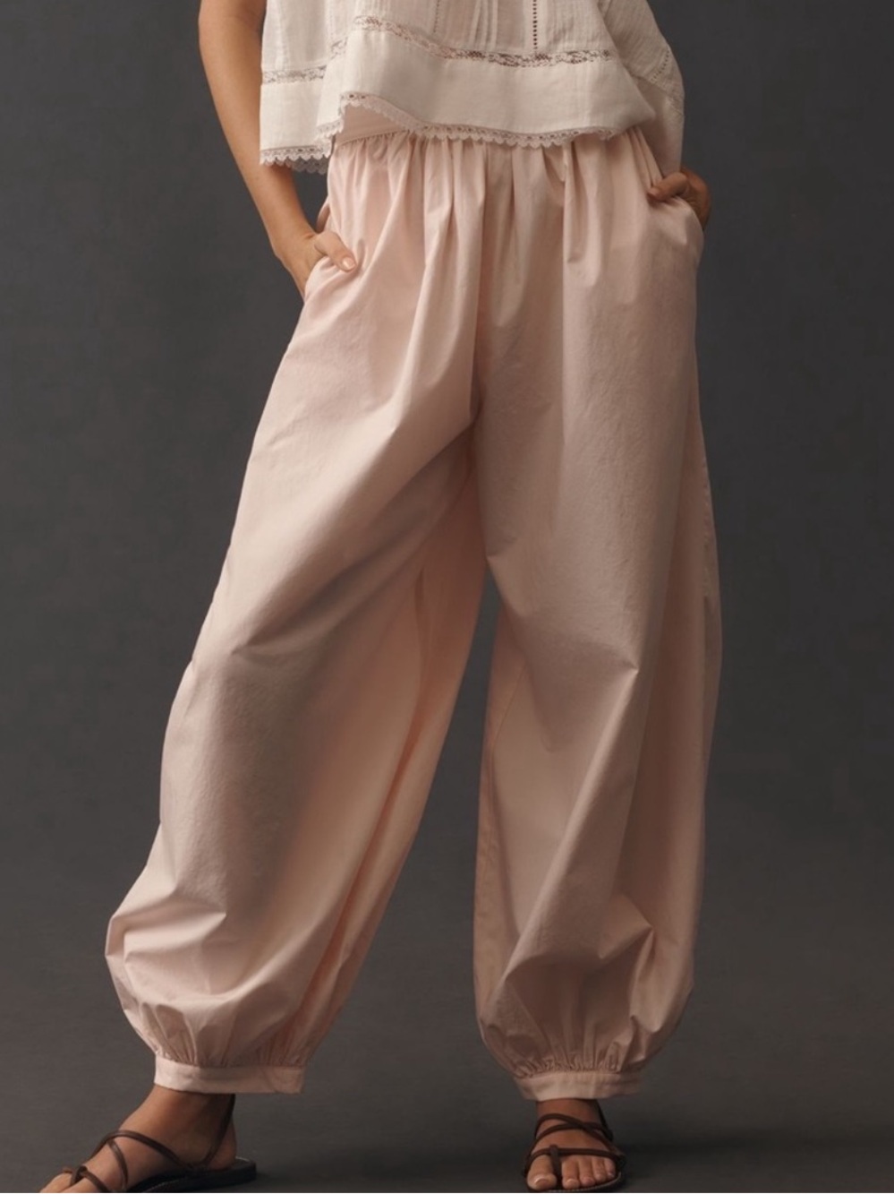ANTHROPOLOGIE MAEVE POPLIN GENIE BALLOON PANTS SIZE S TALL MSRP $138.00 NWT